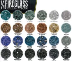 American Fire Glass Fire Glass Sample Pack, (Choose 5) -Natural Gas Fire Place Store 1 4 inch fireglass colors