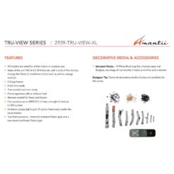 Amantii Tru-View Cube Indoor/Outdoor 3-Sided Smart Electric Fireplace -Natural Gas Fire Place Store 2939 tru view xl a 07 22