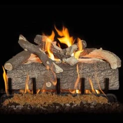 Grand Canyon Blue Pine Split Vented Gas Log Set With Stainless Steel Burner