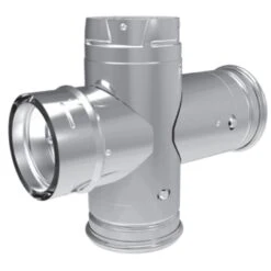 DuraVent PVP-DBT1 PelletVent Pro Galvalume Steel Double Tee With Clean-Out Tee Cap