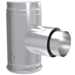 DuraVent 3PVP-TADX41 PelletVent Pro 3-Inch Diameter Galvalume Steel Increaser Adapter Tee With Clean-Out Tee Cap