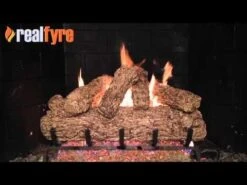 Real Fyre HR Rustic Oak Vented Gas Log Set, Stainless Steel, ANSI Certified -Natural Gas Fire Place Store 6aKwoO417Tw 259