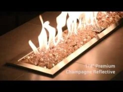 American Fire Glass 1/4-Inch Premium Fire Glass, 10-Pounds, Champagne Reflective -Natural Gas Fire Place Store E97uJKPcMDg 32