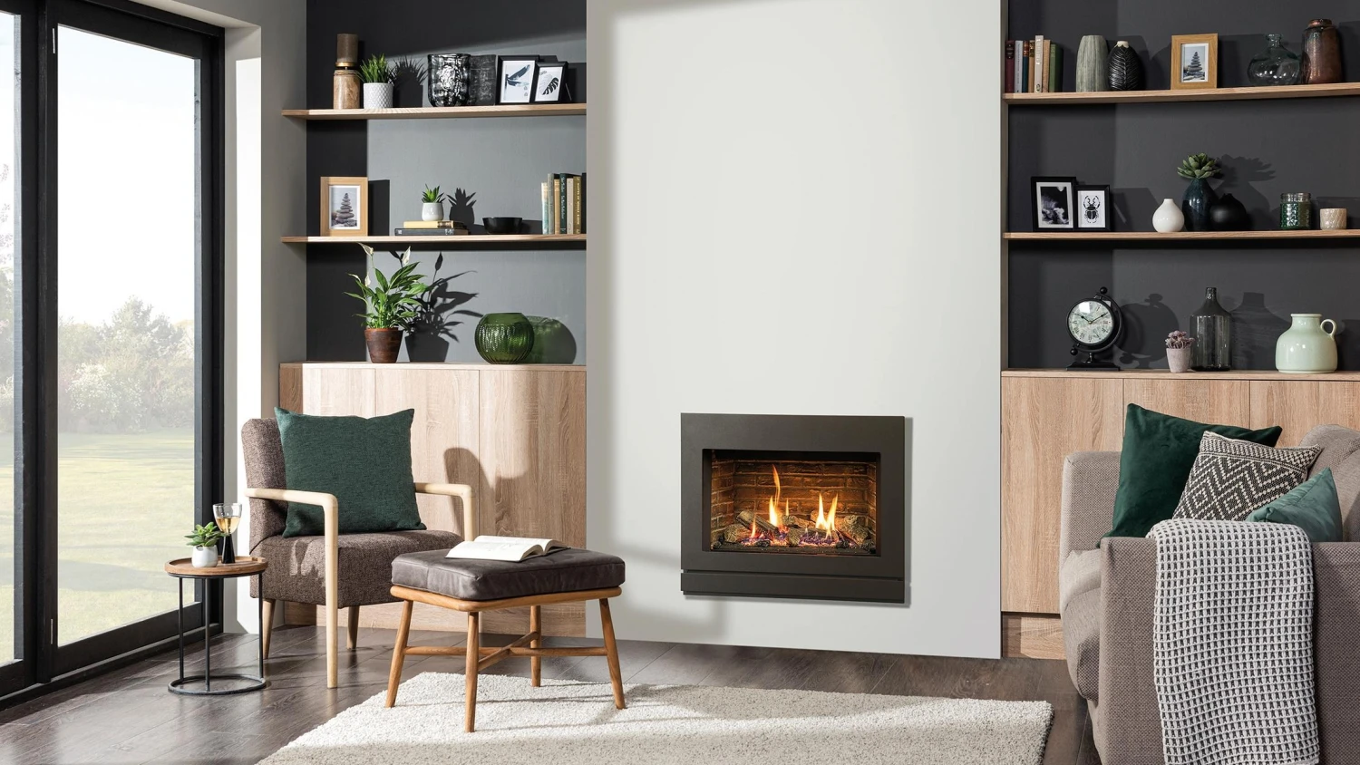 Front Page -Natural Gas Fire Place Store Riva2 600 Designio2 Steel in Gra