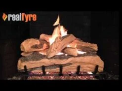 Real Fyre SDP Split Oak Designer Plus Vented Gas Log Set, Double Sided, Stainless Steel, ANSI Certified -Natural Gas Fire Place Store aVWJNIX LKM 311