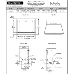 Monessen ACUF36-D-FB Attribute 36-Inch Vent-Free Circulating Firebox -Natural Gas Fire Place Store acuf36 spec a 03 22 1