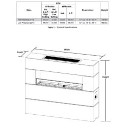 American Fyre Designs 211 Milan Low Linear Outdoor Gas Fireplace -Natural Gas Fire Place Store afd 211 ta config spec a 12 22
