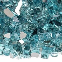 American Fire Glass 1/4-Inch Premium Fire Glass, 10-Pounds, Azuria Reflective -Natural Gas Fire Place Store aff azblrf c 1 2 1