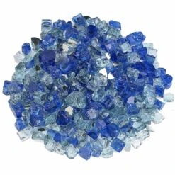 American Fire Glass 1/2-Inch Premium Fire Glass, 10-Pounds, Bora Bora Reflective