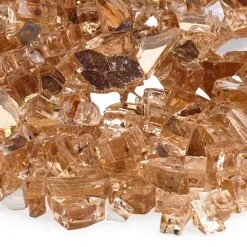 American Fire Glass 1/4-Inch Premium Fire Glass, 10-Pounds, Champagne Reflective -Natural Gas Fire Place Store aff chamrf c