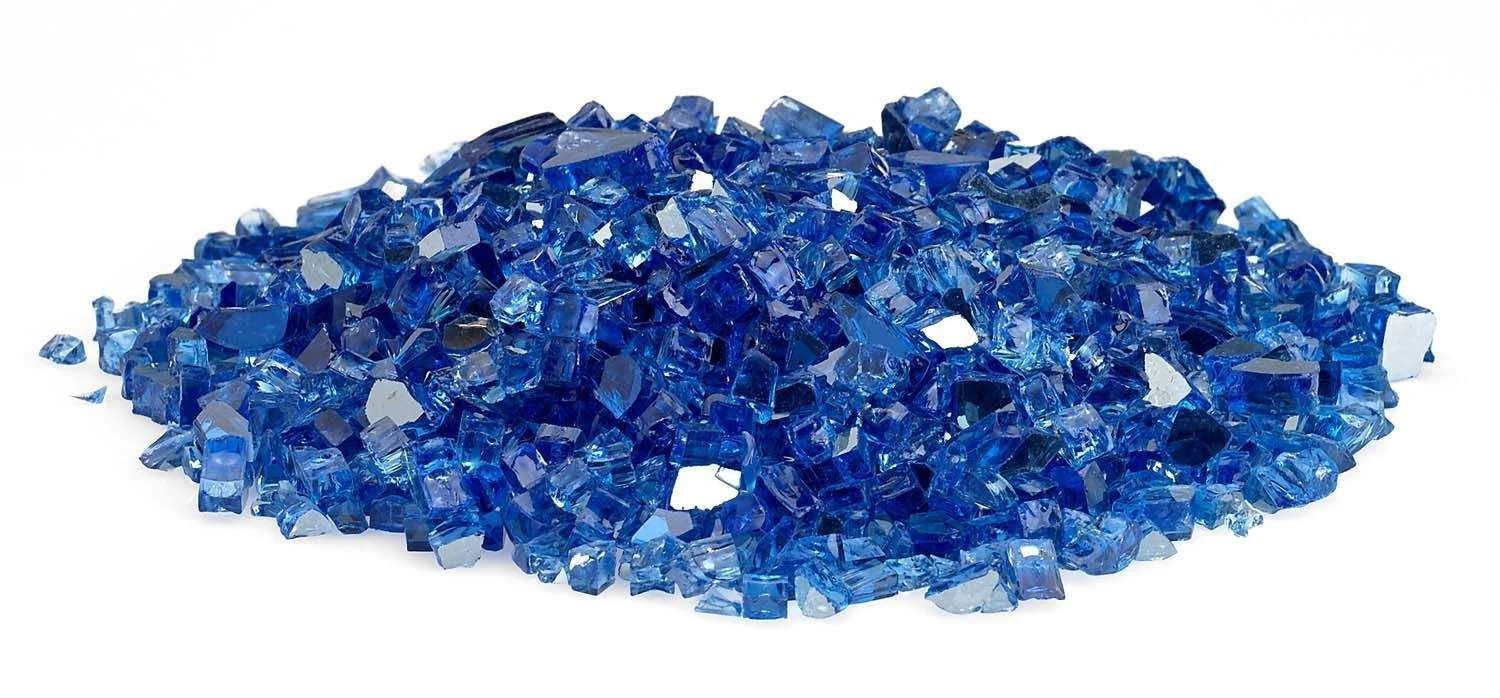 American Fire Glass 1/4-Inch Premium Fire Glass, 10-Pounds, Cobalt Blue Reflective 2 American Fire Glass 1/4-Inch Premium Fire Glass, 10-Pounds, Cobalt Blue Reflective - Image 2