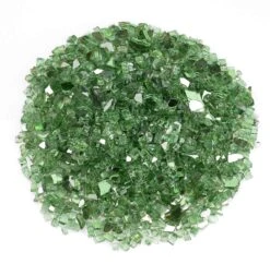 American Fire Glass 1/4-Inch Premium Fire Glass, 10-Pounds, Evergreen Reflective
