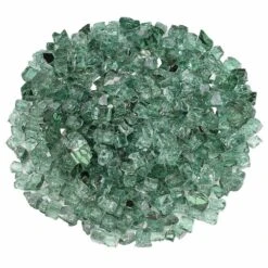 American Fire Glass 1/2-Inch Premium Fire Glass, 10-Pounds, Evergreen Reflective