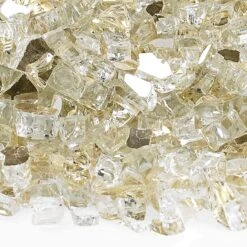 American Fire Glass 1/4-Inch Premium Fire Glass, 10-Pounds, Gold Reflective -Natural Gas Fire Place Store aff gdrf c