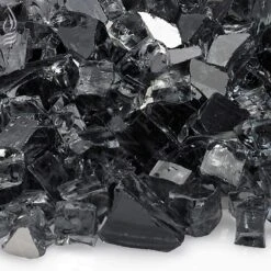 American Fire Glass 1/2-Inch Premium Fire Glass, 10-Pounds, Grey Reflective -Natural Gas Fire Place Store aff gryrf12 c