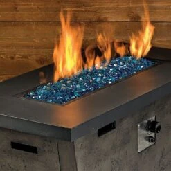 American Fire Glass 1/2-Inch Fireglass 2.0, 10-Pounds, Pacific Blue Luster -Natural Gas Fire Place Store aff pabllst12 2 0 d 08 21