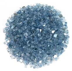 American Fire Glass 1/4-Inch Premium Fire Glass, 10-Pounds, Pacific Blue Reflective
