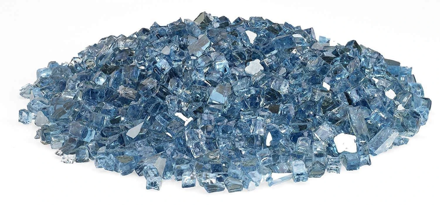 American Fire Glass 1/4-Inch Premium Fire Glass, 10-Pounds, Pacific Blue Reflective 2 American Fire Glass 1/4-Inch Premium Fire Glass, 10-Pounds, Pacific Blue Reflective - Image 2