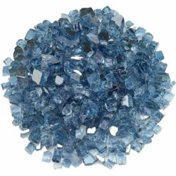 American Fire Glass 1/2-Inch Premium Fire Glass, 10-Pounds, Pacific Blue Reflective