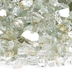 American Fire Glass 1/4-Inch Premium Fire Glass, 10-Pounds, Platinum Reflective -Natural Gas Fire Place Store aff platrf c