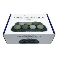 American Fire Glass Lite Stone Balls, 6 Stone Set -Natural Gas Fire Place Store afg fbl cg 6b i 04 23