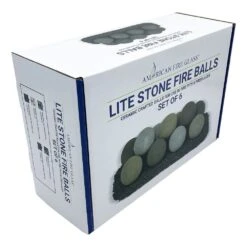 American Fire Glass Lite Stone Balls, 6 Stone Set -Natural Gas Fire Place Store afg fbl cg 6b j 04 23