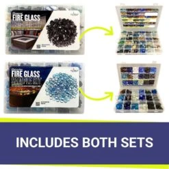 American Fire Glass Sample Kit 7 American Fire Glass Sample Kit -Natural Gas Fire Place Store afg glskit set d 02 23