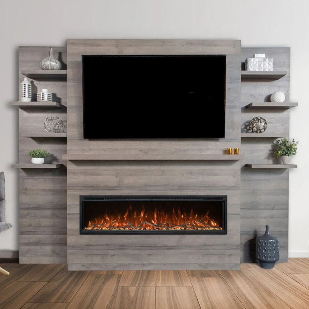 Modern Flames Spectrum 60-Inch Linear Electric Fireplace With Allwood Wall System 2 Modern Flames Spectrum 60-Inch Linear Electric Fireplace With Allwood Wall System - Image 2