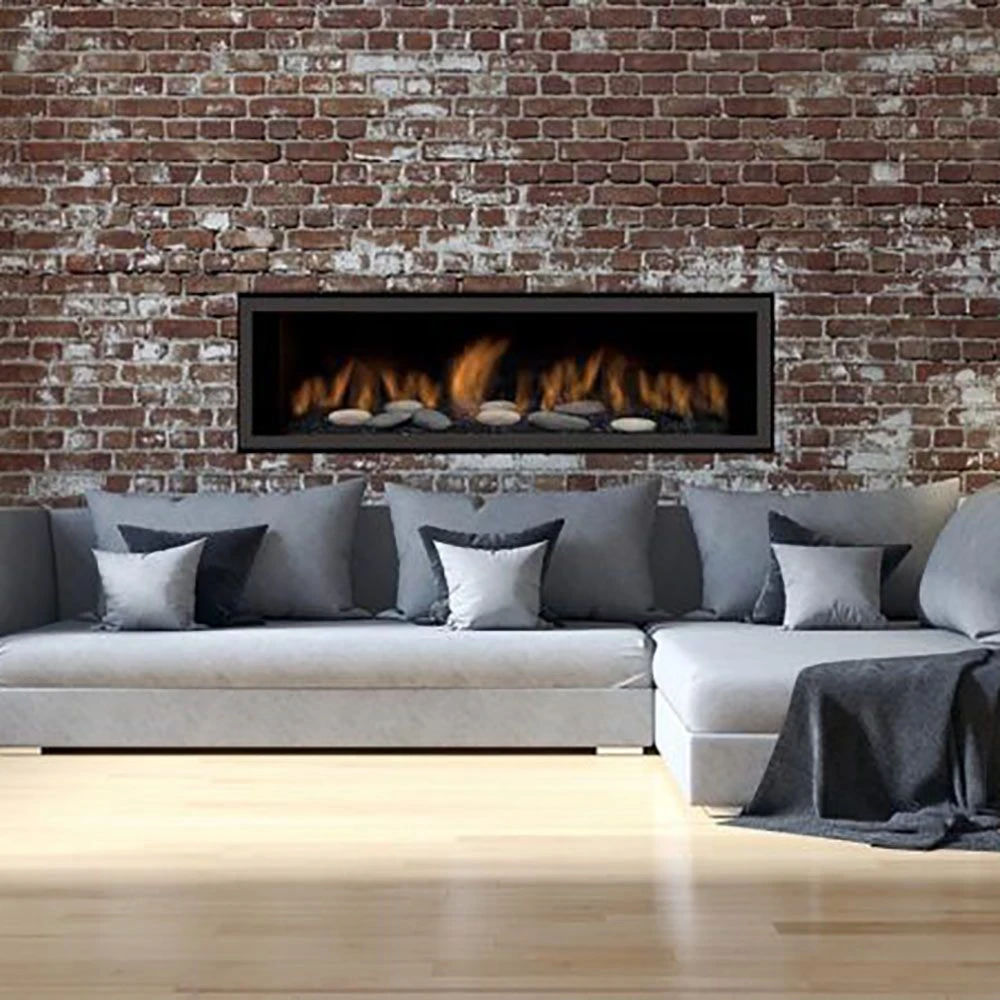 Sierra Flame AUSTIN-65G-DELUXE 65-Inch Austin Direct Vent Built-In Linear Gas Fireplace With Fireglass And Rock Media 3 Sierra Flame AUSTIN-65G-DELUXE 65-Inch Austin Direct Vent Built-In Linear Gas Fireplace With Fireglass And Rock Media - Image 3