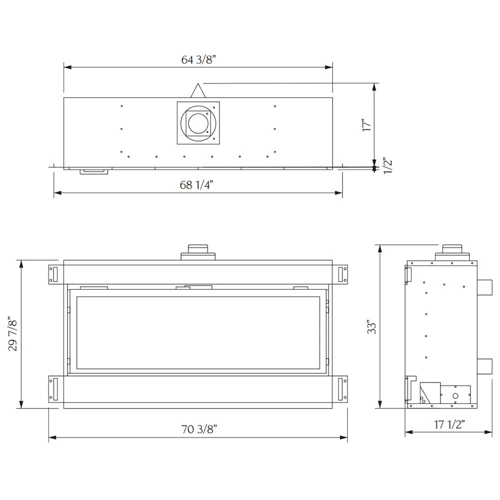Sierra Flame AUSTIN-65G-DELUXE 65-Inch Austin Direct Vent Built-In Linear Gas Fireplace With Fireglass And Rock Media 7 Sierra Flame AUSTIN-65G-DELUXE 65-Inch Austin Direct Vent Built-In Linear Gas Fireplace With Fireglass And Rock Media - Image 7