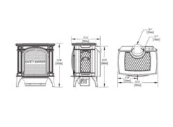 Napoleon GDS25-1 Bayfield Direct Vent Cast Iron Gas Stove -Natural Gas Fire Place Store bayfield dimensions