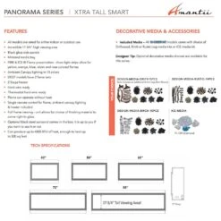 Amantii Panorama Deep Extra Tall Indoor/Outdoor Built-In Smart Electric Fireplace -Natural Gas Fire Place Store bi deep xt config feat a 07 22
