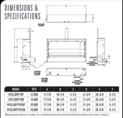 Empire White Mountain Hearth VFSL Boulevard SL Ventless Linear Fireplace With Intermittent Pilot Valve, 30-Inches -Natural Gas Fire Place Store boulevard specs