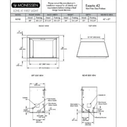 Monessen BUF42A Exacta 42-Inch Vent-Free Firebox With Gas Log Set -Natural Gas Fire Place Store buf42a spec a 03 22 1