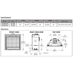 Napoleon BX36TRE Ascent X Series Electronic Ignition Direct Vent Gas Fireplace -Natural Gas Fire Place Store bx36tre config spec a 08 22