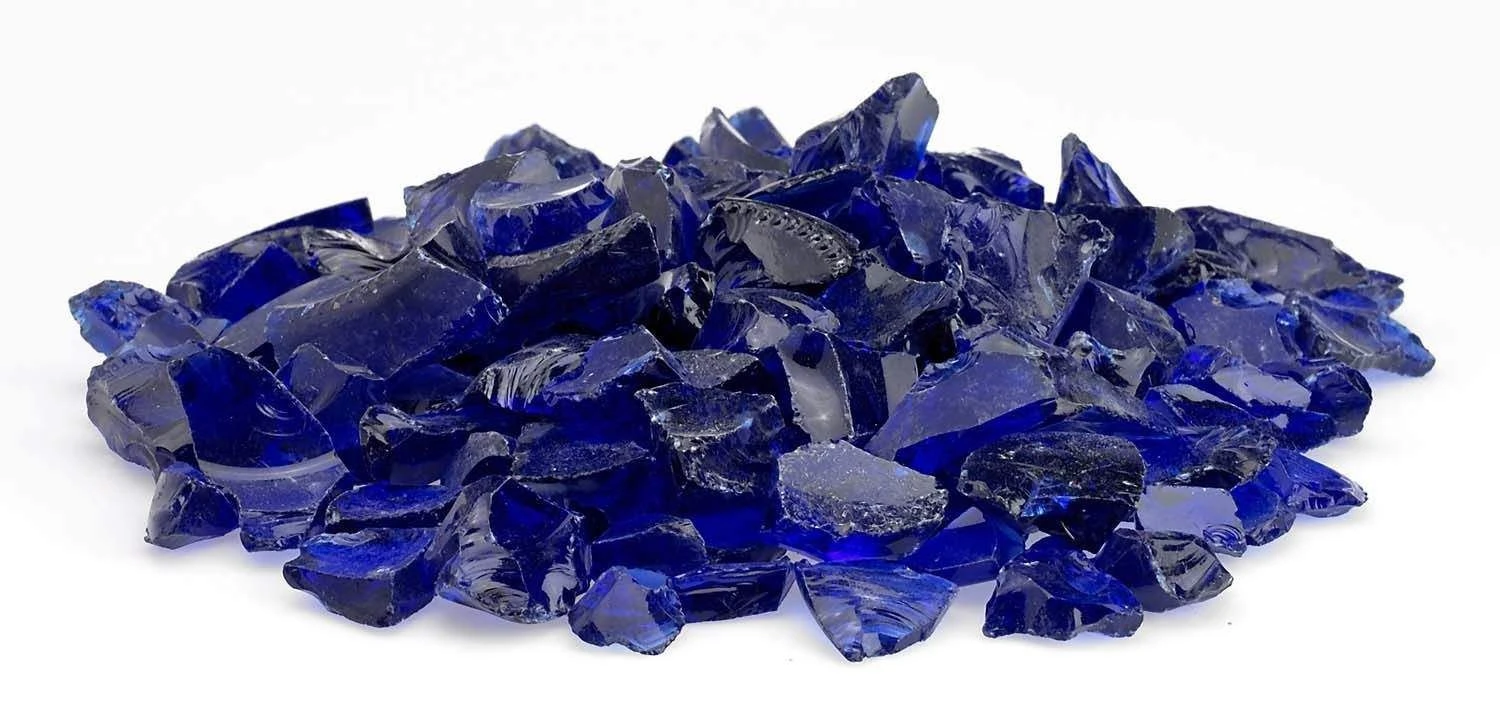 American Fire Glass 3/4-Inch Recycled Fire Glass, 10-Pounds, Dark Blue 2 American Fire Glass 3/4-Inch Recycled Fire Glass, 10-Pounds, Dark Blue - Image 2