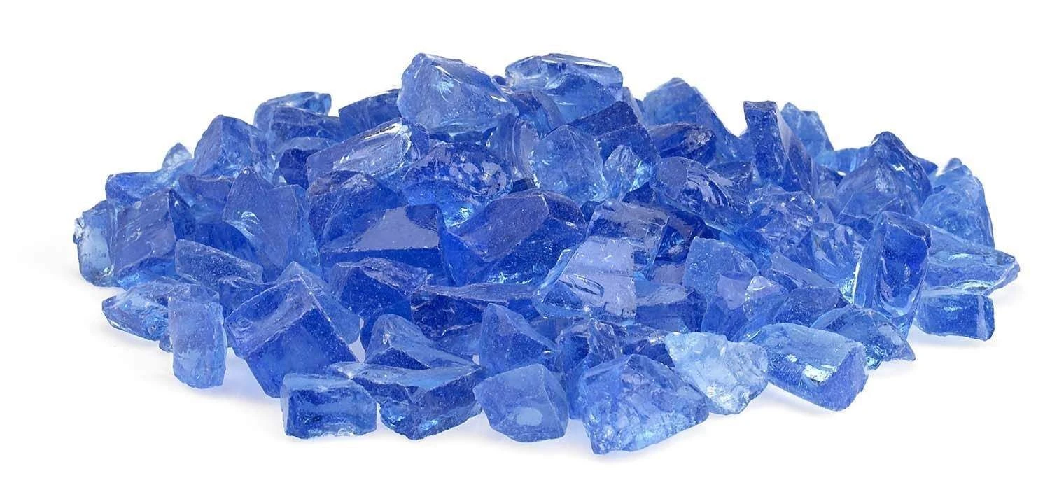 American Fire Glass 3/4-Inch Recycled Fire Glass, 10-Pounds, Light Blue 2 American Fire Glass 3/4-Inch Recycled Fire Glass, 10-Pounds, Light Blue - Image 2
