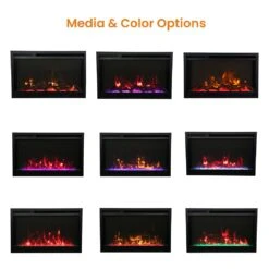 Remii CLASSIC-SLIM-30 Classic Extra Slim Smart Indoor Built-In Electric Fireplace With Black Steel Surround, 30-Inch -Natural Gas Fire Place Store classic slim 26 feat a 07 22 1
