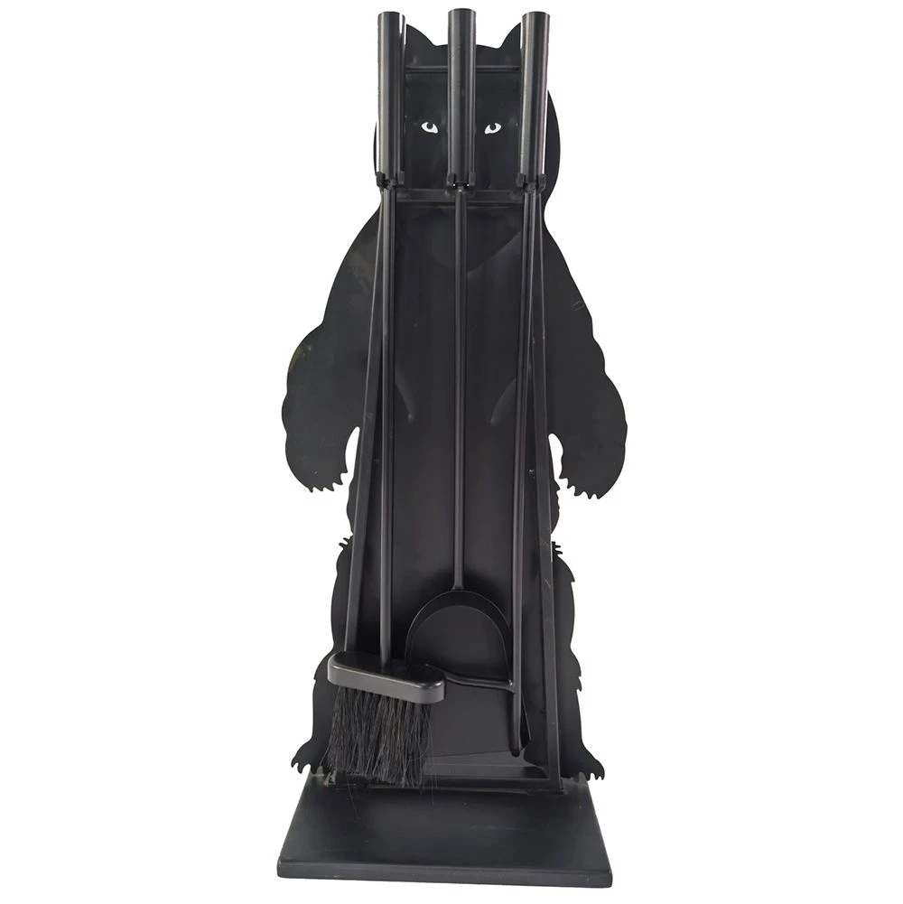 Dagan DG-5802 Four Piece Bear Fireset, Black Steel, 25-Inches 2 Dagan DG-5802 Four Piece Bear Fireset, Black Steel, 25-Inches - Image 2