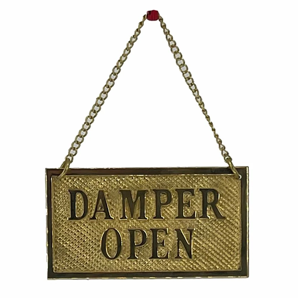 Dagan DG-OC-SIGN Damper Sign, Polished Brass, 4x2-Inches 1 Dagan DG-OC-SIGN Damper Sign, Polished Brass, 4x2-Inches