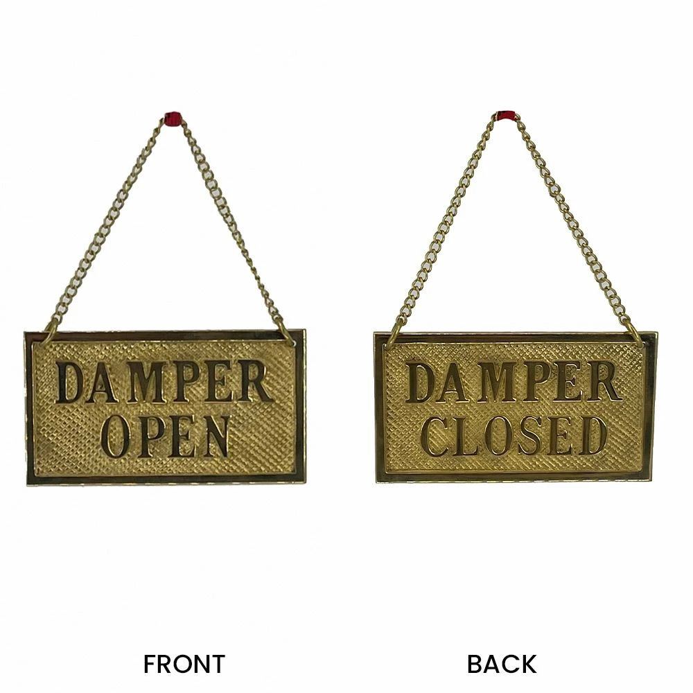 Dagan DG-OC-SIGN Damper Sign, Polished Brass, 4x2-Inches 2 Dagan DG-OC-SIGN Damper Sign, Polished Brass, 4x2-Inches - Image 2