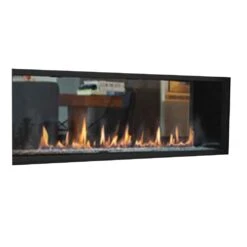 Superior DRL6000-ST 60-Inch Electronic Ignition Direct Vent See-Through Gas Fireplace With Remote & Crushed Glass Media