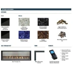 Superior DRL6072-ST 72-Inch Electronic Ignition Direct Vent See-Through Gas Fireplace With Remote & Crushed Glass Media -Natural Gas Fire Place Store drl6072 config c 10 21 1