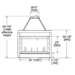 Majestic DSR42 Designer Series 42-Inch See-Through Wood Burning Fireplace -Natural Gas Fire Place Store dsr42 specs a 01 21