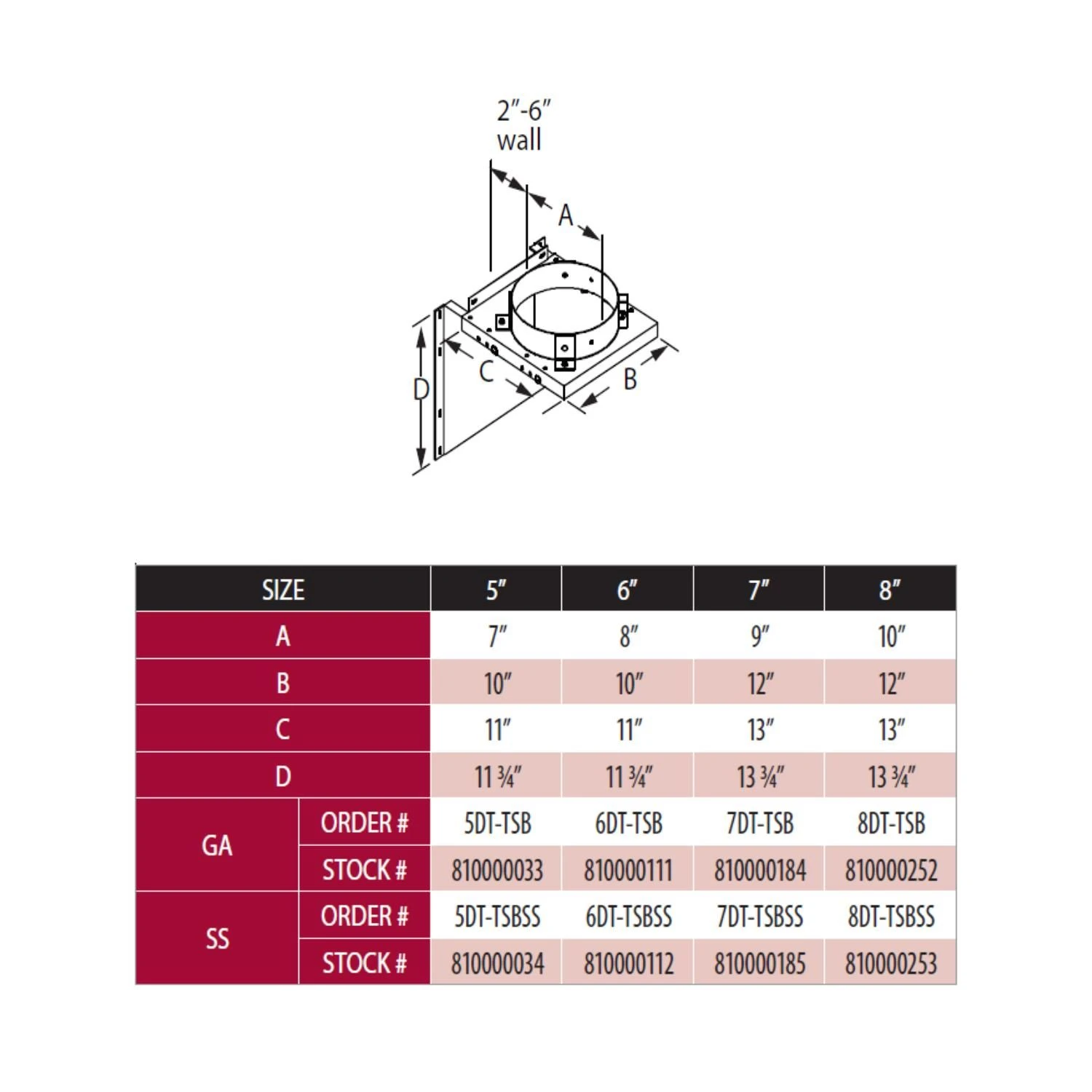 DuraVent 7DT-TSB DuraTech 7-Inch Diameter Adjustable Tee Support Bracket 2 DuraVent 7DT-TSB DuraTech 7-Inch Diameter Adjustable Tee Support Bracket - Image 2