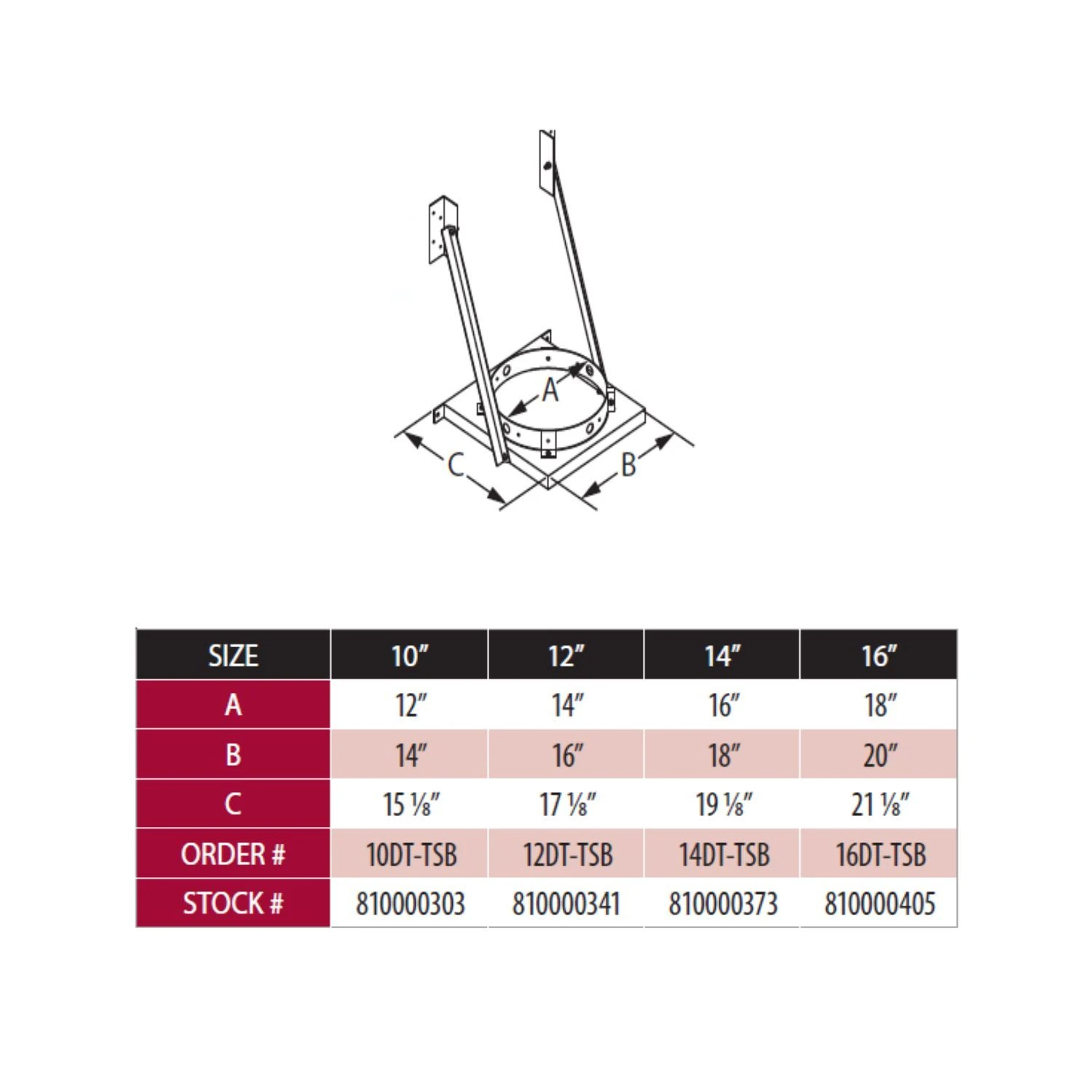 DuraVent DT-L-TSB DuraTech Tee Support Bracket 2 DuraVent DT-L-TSB DuraTech Tee Support Bracket - Image 2