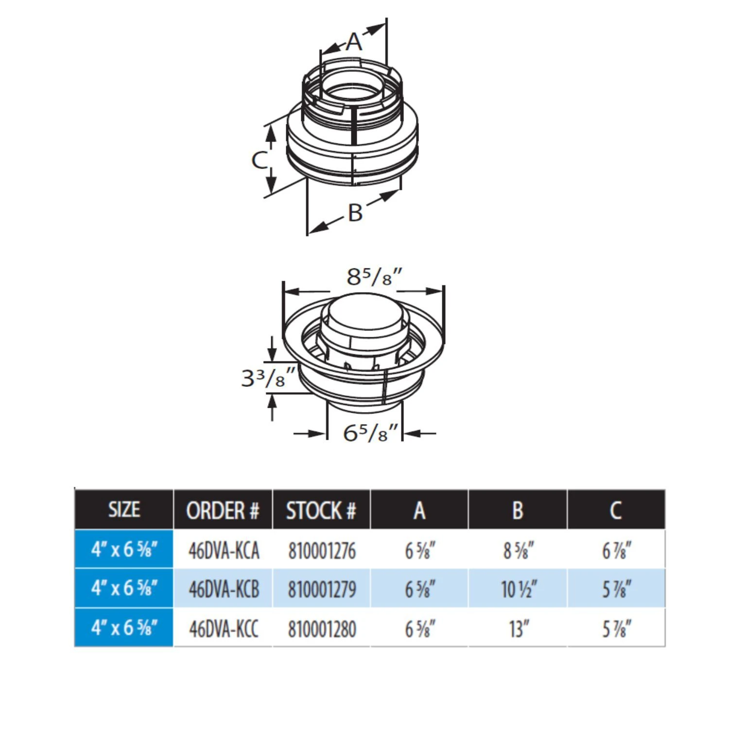 DuraVent 46DVA-KCA DirectVent Pro Chimney Conversion Kit, 4x6-5/8-Inch Diameter 2 DuraVent 46DVA-KCA DirectVent Pro Chimney Conversion Kit, 4x6-5/8-Inch Diameter - Image 2