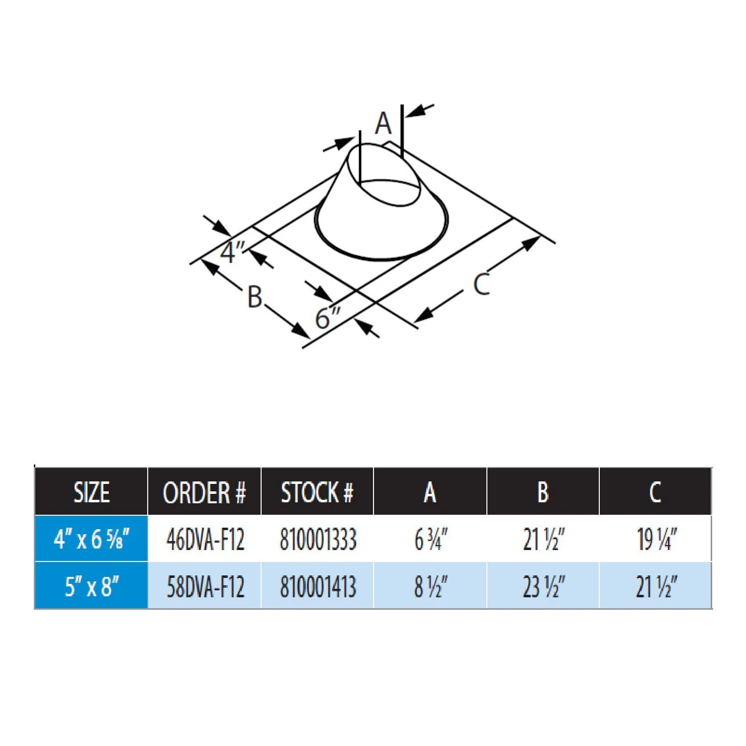 DuraVent DVA-F12 DirectVent Pro Steep Roof Flashing 2 DuraVent DVA-F12 DirectVent Pro Steep Roof Flashing - Image 2
