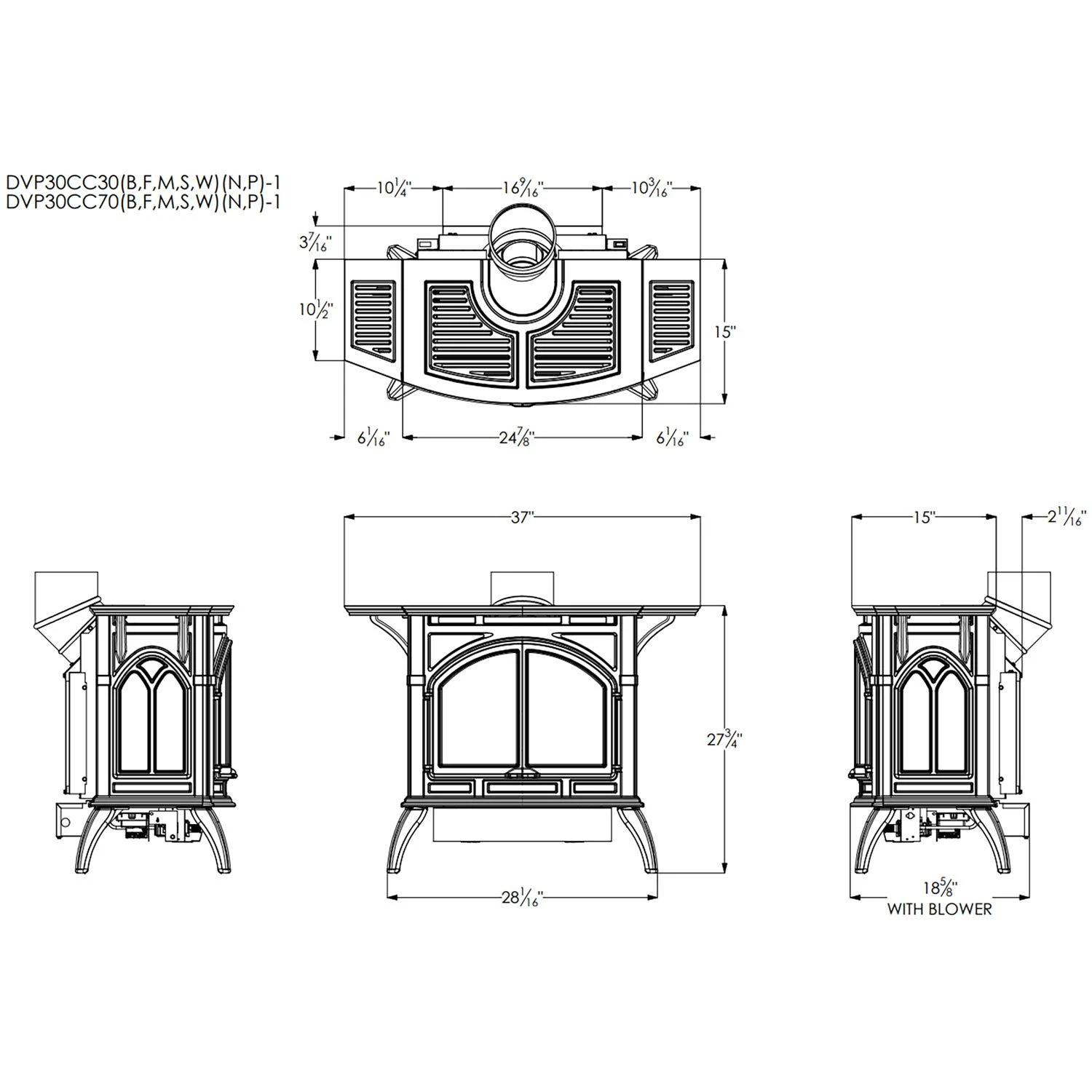 Empire White Mountain Hearth DVP30CC Direct-Vent Cast Iron Stove With Slope Glaze Burner, 30-Inches 8 Empire White Mountain Hearth DVP30CC Direct-Vent Cast Iron Stove With Slope Glaze Burner, 30-Inches - Image 8