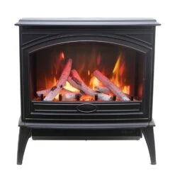 Sierra Flame By Amantii E70-NA Freestand Series Cast Iron 70-Inch Electric Fireplace With Logs